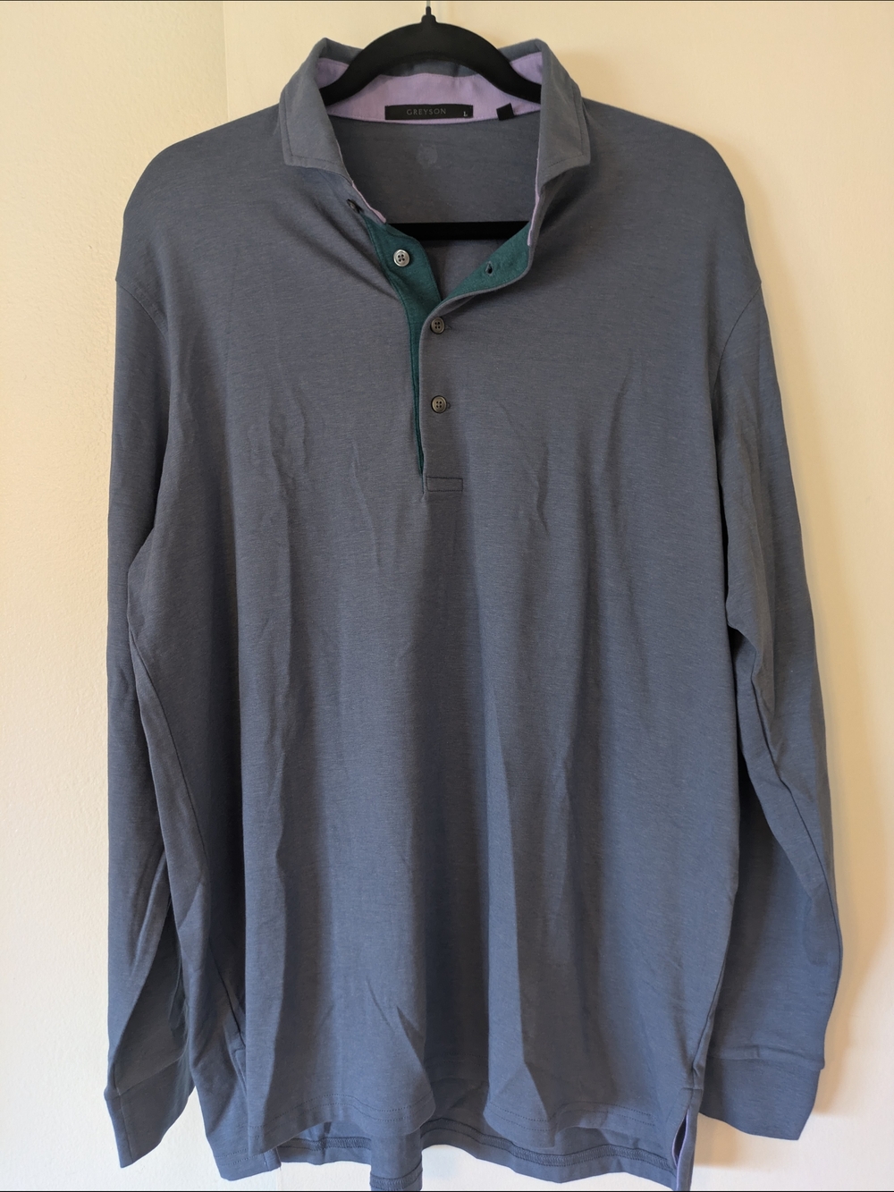 Greyson Men's Slate Grey Long-Sleeve Polo- L (NWOT)
